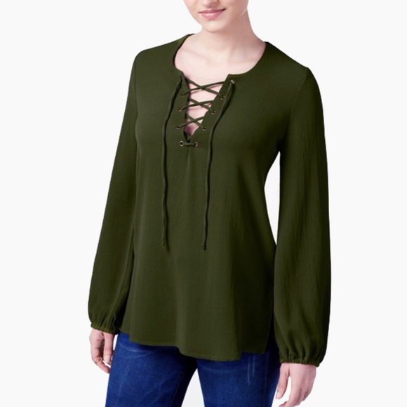 Belle Du Jour Tops - ⭐HP⭐NWOT New BELLE DU JOUR Olive Green Top L